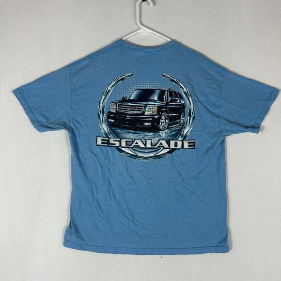 VTG Alstyle Apparel & Activewear T-Shirt Mens XL Blue Cadillac Escalade Graphic - Picture 5 of 10